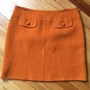 Carole Little Burnt Orange Wool Mini Skirt
